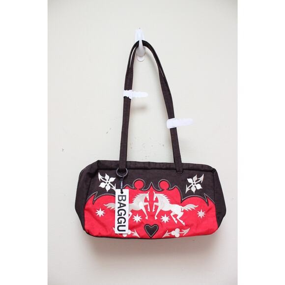NWT Baggu Western Applique Nylon Bowler Bag Purse - Picture 1 of 3